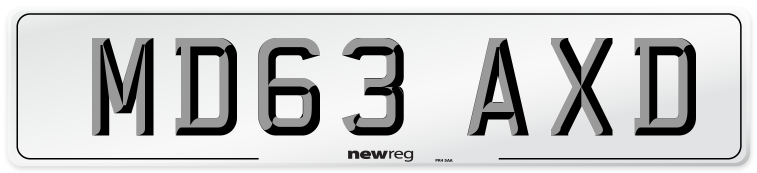 MD63 AXD Number Plate from New Reg